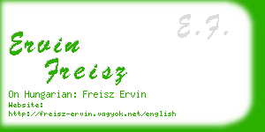 ervin freisz business card